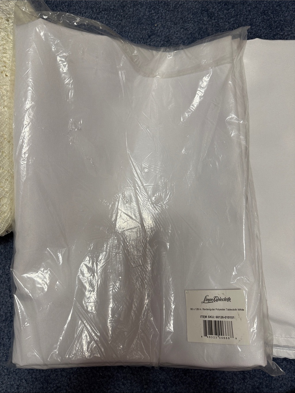 White Polyester Tablecloth by
